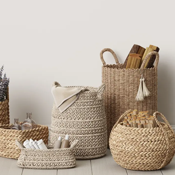Rattan clothes basket